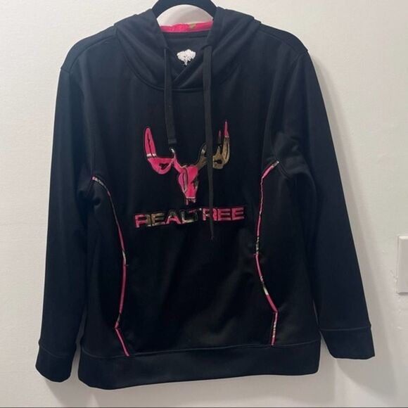 Realtree Black and Pink Camo Hoodie, Size Small - Picture 1 of 9